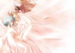  abo_(hechouchou) bad_id bad_pixiv_id bed blue_hair long_hair mahou_shoujo_madoka_magica miki_sayaka multiple_girls pillow red_hair sakura_kyouko shared_blanket short_hair sleeping under_covers yuri 