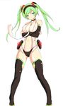  bad_id bad_pixiv_id crossed_arms detached_sleeves green_eyes green_hair hatsune_miku hatsune_miku_(append) miku-hadu navel necktie no_pants panties simple_background solo thighhighs twintails underwear vocaloid vocaloid_append white_background 