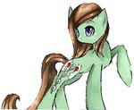  brown_hair chain collaboration cutie_mark equine female feral friendship_is_magic green green_body hair heartteddybear horse mammal my_little_pony oc_pony original_character oxidine plain_background pony solo white_background 