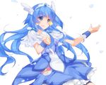  aoki_reika blue blue_eyes blue_hair blue_skirt cure_beauty hair_tubes head_wings long_hair magical_girl plus9 precure sidelocks skirt smile smile_precure! solo tiara white_background wrist_cuffs 