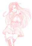  breasts large_breasts long_hair misnon_the_great monochrome riela_marcellis senjou_no_valkyria senjou_no_valkyria_3 sketch solo 