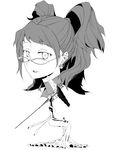  breasts dress dual_persona earrings face glasses greyscale hei_jin himiko_(persona_4) jewelry kujikawa_rise lips long_hair looking_at_viewer medium_breasts monochrome persona persona_4 satellite sitting twintails 