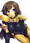  8000 bodysuit breasts brown_hair highres large_breasts long_hair muvluv muvluv_alternative purple_eyes takamura_yui 