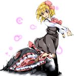  blonde_hair bow hair_ribbon monster mouth nmknf_(mkn) oekaki red_eyes ribbon rumia short_hair skirt skirt_set solo teeth tongue touhou 