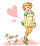  :3 cat heart jewelry necklace orange_eyes orange_hair orange_legwear pantyhose pixiv_mahou_gakuen riukichi short_hair solo 