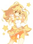  bad_id bad_pixiv_id bike_shorts blonde_hair bow choker cure_peace double_v enomoto_hina hair_flaps hair_ornament kise_yayoi magical_girl ponytail precure shorts shorts_under_skirt skirt smile_precure! solo star v white_background wide_ponytail yellow yellow_bow yellow_choker yellow_eyes yellow_shorts yellow_skirt 