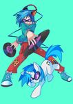  blue_hair cutie_mark dj_pon3 dual_persona grin headphones musical_note my_little_pony my_little_pony_friendship_is_magic personification pony record smile sunglasses unicorn wong_ying_chee 
