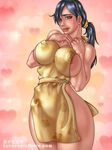  apron black_hair bleach blush breasts housewife kuroyagi_studio large_breasts milf naked_apron nipples unagiya_ikumi yellow_eyes 