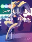  anthro breasts clothing cream_the_rabbit dancing female hair lagomorph mammal nancher open_mouth pole pole_dancing rabbit sega smile solo sonic_(series) stripper_pole 