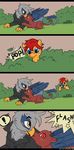  avian beak blue_eyes camera comic cutie_mark dr_pickelle english_text equine female friendship_is_magic generation_4 gryphon hair horn horse leather_jacket lucy male mammal my_little_pony orange_body original_character pony red_eyes red_hair snapshot text wings 