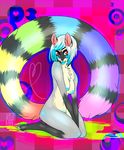 dominique enjoipandas female kneeling mammal nipples nude raccoon rainbow rainbow_tail red_eyes solo tongue tongue_out totschrei volfe 