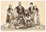 6+boys akunbek amira annotated bad_id bad_pixiv_id balkirsh bird boots braid brother_and_sister brothers carpet chalg chicken family father_and_daughter father_and_son group_picture headdress highres hug husband_and_wife indesign jewelry karluk long_hair mahatbek monochrome mother_and_daughter mother_and_son multiple_boys multiple_girls otoyomegatari rostem sanira seleke sepia sheep siblings smile tileke tokcan yusuf 