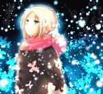  androgynous aplerichi axis_powers_hetalia blonde_hair bug butterfly green_eyes insect looking_up poland_(hetalia) scarf short_hair snow solo 
