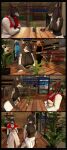 3d_(artwork) 5_fingers absurd_res amelia_(petruz) android anthro apron avian bartender bench beverage beverage_can bird bird_(petruz) blue_body blue_feathers bottomwear brown_body brown_fur brown_hair cafe canid canine canis clothed clothed_anthro clothed_female clothed_male clothing coat coffee_shop comic cybernetics cyborg dessert detailed_background dialogue digital_media_(artwork) doughnut drinking duo english_text feathering feathers female fingers food fur furniture grass green_body green_eyes green_scales green_skin grey_body grey_fur grey_hair group hair half_clothed hi_res huge_filesize humanoid_hands inside jackal long_hair machine male mammal multicolored_body multicolored_fur murid murine notebook pants park pastry plant rat rat_(petruz) red_eyes reptile robot rodent sad scales scalie shirt short_hair snake snake_(petruz) soda solo striped_body stripes table text topwear tree trio unauthorized_life white_body white_fur xpasha122x
