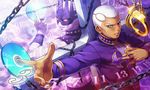  cd chain cross cross_necklace cuffs dark_skin dark_skinned_male enrico_pucci handcuffs jewelry jojo_no_kimyou_na_bouken male_focus necklace number stand_(jojo) stone_ocean tetsukuzu_tetsuko whitesnake_(stand) 