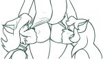2025 anthro anthro_on_anthro big_butt biped black_and_white blush blush_lines bodily_fluids butt butt_kiss callie_briggs clothed clothed_anthro clothed_female clothing curved_eyebrows digital_drawing_(artwork) digital_media_(artwork) domestic_cat double_kiss eyebrow_through_hair eyebrows eyelashes eyes_closed faceless_anthro faceless_character faceless_female felid felina_feral feline felis female female/female group hair hanna-barbera highlights_(coloring) intraspecies kissing legs_together long_eyelashes long_hair mammal medium_hair monochrome panties pantsless pointy_ears prick_ears redout saliva saliva_on_butt shirt snout standing swat_kats tail thick_thighs thin_eyebrows three-quarter_view topwear translucent translucent_hair trio turmoil_(swat_kats) underwear upskirt