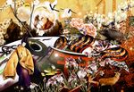  bellflower bird boar cherry_blossoms copyright_request deer flower frog hanafuda hat iris_(flower) japanese_clothes kimono leaf maple_leaf md5_mismatch moon oriental_umbrella peony_(flower) surreal tate_eboshi torii umbrella yanp 