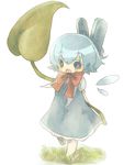  bad_id bad_pixiv_id blue_eyes blue_hair bow cirno dress hair_bow masirosu short_hair solo touhou wings 