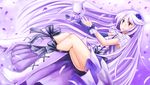  boots cologne_(heartcatch_precure!) cure_moonlight dress elbow_gloves flower gloves hair_flower hair_ornament heartcatch_precure! highres knee_boots long_hair magical_girl precure purple_eyes purple_hair solo tears tsukikage_yuri very_long_hair wrist_cuffs yakusa 