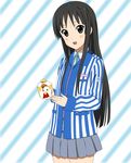  akiyama_mio bird black_eyes black_hair box chicken employee_uniform k-on! lawson long_hair saitoyu00 school_uniform solo uniform 