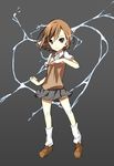  bad_id bad_pixiv_id biribiri brown_eyes brown_hair electricity hariko misaka_mikoto school_uniform short_hair solo sweater_vest to_aru_kagaku_no_railgun to_aru_majutsu_no_index 