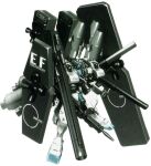  1990s_(style) beam_cannon beam_rifle color_variation dengeki_hobby earth_federation emblem energy_gun g-3_gundam gundam kobayashi_makoto_(illustrator) logo machinery magazine_scan mecha mecha_focus missile mobile_suit no_humans nuclear_weapon official_art realistic retro_artstyle robot roundel rx-78-2_solomon_express_g-3 scan science_fiction shield thrusters traditional_media v-fin vernier_thrusters weapon white_background 