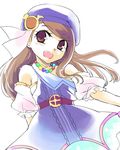  beret brown_eyes brown_hair dress hat idolmaster idolmaster_(classic) idolmaster_2 jewelry long_hair minase_iori necklace palace_of_dragon_(idolmaster) solo yuu_(kfc) 