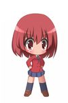  blush chibi kushieda_minori red_eyes red_hair school_uniform shimin_level_1 short_hair smile solo toradora! 