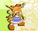  character_name chibi horns ibuki_suika orange_hair parody puyopuyo puyopuyo_fever solo style_parody touhou y&amp;k zoom_layer 