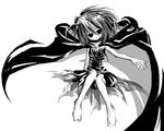  alternate_costume antennae cape dress empty_eyes greyscale monochrome solo touhou ugatsu_matsuki wriggle_nightbug 