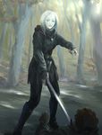  amulet armor bad_id bad_pixiv_id belt cb copyright_request skirt solo sword weapon white_hair 