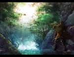  forest keiji_asakawa monster_hunter nature scenery solo sword tree water waterfall weapon wind 