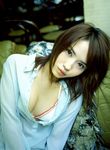  bikini_top blouse breasts cleavage highres ichikawa_yui ns_eyes_260 open_clothes open_shirt photo shirt 