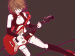  bad_id bad_pixiv_id breasts brown_eyes brown_hair cleavage collar guitar instrument jewelry medium_breasts meiko miichi_(mimimi) necklace short_hair solo vocaloid 