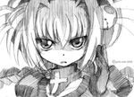  gofu greyscale lyrical_nanoha mahou_shoujo_lyrical_nanoha mahou_shoujo_lyrical_nanoha_a's monochrome sketch solo traditional_media vita 