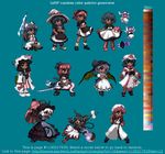  alice_margatroid alternate_color china_dress chinese_clothes dark_skin doll dress everyone hakurei_reimu hat hong_meiling horns hourai_doll ibuki_suika izayoi_sakuya japanese_clothes katana kimono kirisame_marisa konpaku_youmu multiple_girls patchouli_knowledge pixel_art remilia_scarlet ribbon saigyouji_yuyuko shanghai_doll sword touhou weapon wings yakumo_yukari 