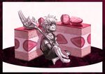  cake food fork fruit male_focus miniboy original oversized_object pastry solo strawberry yukihiko 