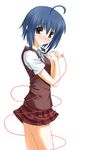  mahora_academy_middle_school_uniform mahou_sensei_negima! miyazaki_nodoka plaid plaid_skirt red_string school_uniform skirt solo string 