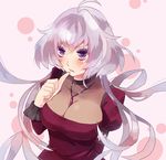  bad_id bad_pixiv_id breasts cleavage large_breasts long_hair purple_eyes purple_hair senki_zesshou_symphogear solo teasage twintails yukine_chris 