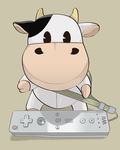 copyright_request cow game_controller moriko_(morikoko) no_humans wii_remote 