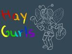  colored_text fly hair_tuft handbag insect male purse rainbow sarvix sketch solo spot_color standing super_gay text 