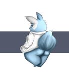  bottomless butt clothed clothing fluffy_tail half-dressed male nintendo pok&#233;mon shiny_pok&#233;mon shiny_pokemon shirt solo video_games zangoose zangusuu 