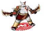  god_of_war kratos male nintendo pok&#233;mon shinoda_hamazaki solo sword video_games weapon zangoose zangoose_day 