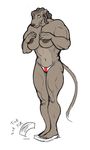  biceps breasts feline female lion mammal muscles muscular_female nipples ritts rochelle_barnette solo topless 