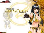  animal armor black black_hair boots breasts cleavage gloves horn kamen_rider long_hair panties tagme underboob underwear yellow yellow_eyes 