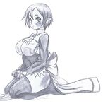  breasts disgaea large_breasts magic_knight(disgaea) magic_knight_(disgaea) short_hair sitting smile thigh_highs thighhighs 