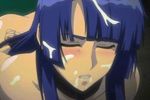  animated animated_gif blue_hair breasts cum cum_in_container cum_on_arms cum_on_body cum_on_hair cum_on_upper_body facial gokkun humiliation large_breasts lowres makai_kishi_ingrid monster yatsu_murasaki 