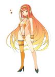  1girl barioth barioth_subspecies blush capcom high_heels long_hair monster_hunter navel oota_yuuichi orange_eyes orange_hair personification sand_barioth shoes sling_bikini solo swimsuit very_long_hair 