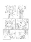  closed_eyes comic eila_ilmatar_juutilainen erica_hartmann greyscale grin kinniku_tarou long_hair military military_uniform monochrome multiple_girls pantyhose short_hair smile strike_witches translated uniform world_witches_series 