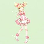  bad_id bad_pixiv_id bike_shorts blonde_hair bow bowtie candy candy_(smile_precure!) choker cure_candy double_bun eyelashes food full_body green_background green_eyes hair_bow lollipop magical_girl mnmktn one_eye_closed personification pink_bow precure shoes short_hair shorts shorts_under_skirt skirt smile_precure! solo swirl_lollipop tiara wrist_cuffs 